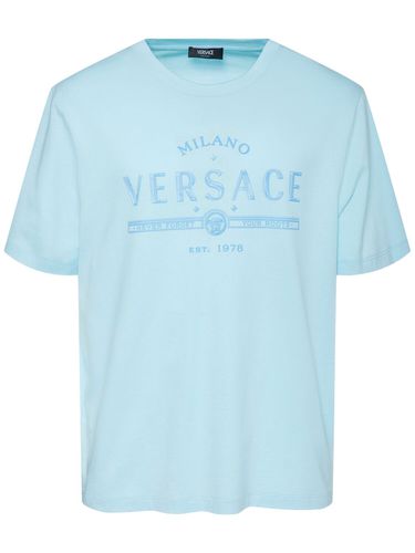 T-shirt En Jersey De Coton - VERSACE - Modalova