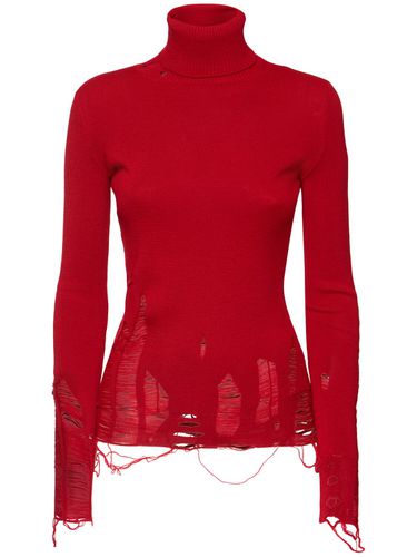 Pull-over En Laine Usée - MM6 MAISON MARGIELA - Modalova