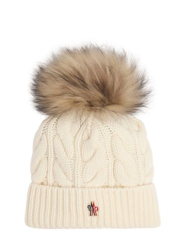 Bonnet En Laine Vierge Mélangée Avec Pompon - MONCLER GRENOBLE - Modalova