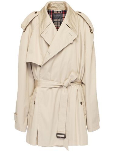 Trench-coat Court En Sergé De Coton - BALENCIAGA - Modalova