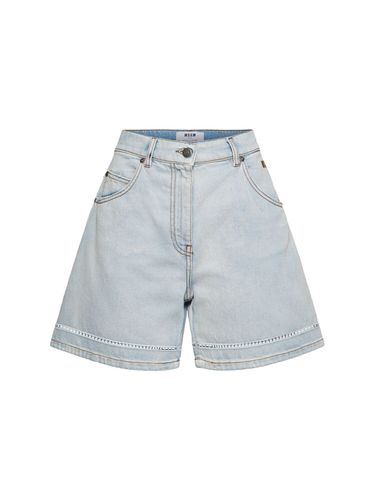 Short Taille Haute En Coton - MSGM - Modalova