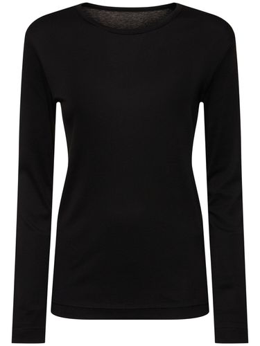 T-shirt Côtelé Manches Longues Et Poignets Doubles - YOHJI YAMAMOTO - Modalova