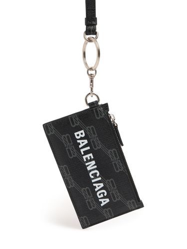 Porte-cartes Zippé En Cuir Grainé Avec Porte-clés - BALENCIAGA - Modalova