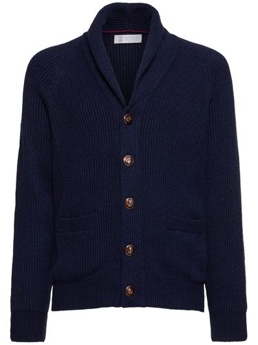 Cardigan En Maille De Coton Sciallato - BRUNELLO CUCINELLI - Modalova