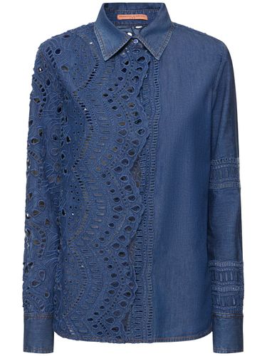 Chemise En Denim Et Dentelle Sangallo - ERMANNO SCERVINO - Modalova