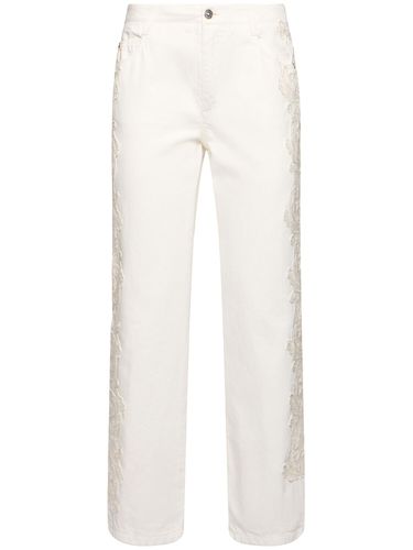 Jean Boyfriend Brodé Taille Mi-haute - ERMANNO SCERVINO - Modalova