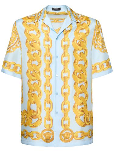 Chemise En Soie Imprimée Medusa Chain - VERSACE - Modalova