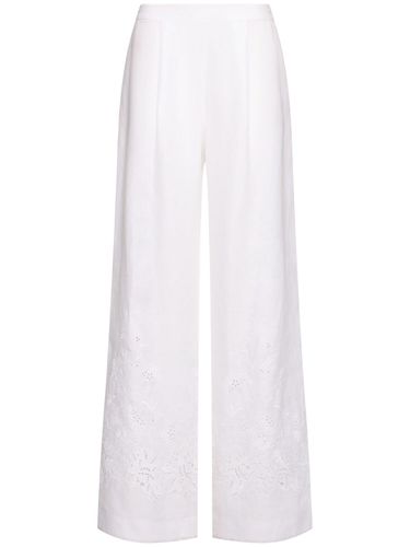 Pantalon Ample En Lin Détails En Dentelle - ERMANNO SCERVINO - Modalova