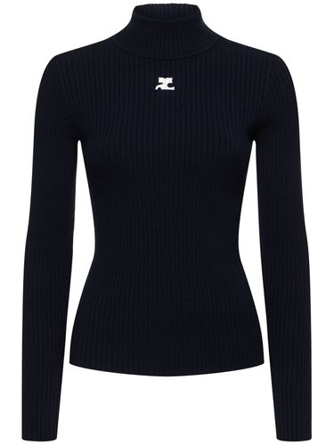 Pull-over En Maille De Viscose Mélangée À Logo - COURREGES - Modalova