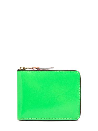 Portefeuille Zippé En Cuir Super Fluo - COMME DES GARÇONS WALLET - Modalova