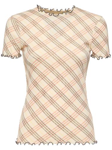 T-shirt En Coton Stretch À Carreaux - BURBERRY - Modalova