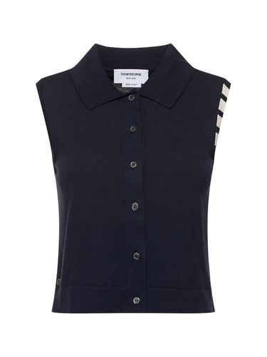 Gilet En Maille De Coton - THOM BROWNE - Modalova