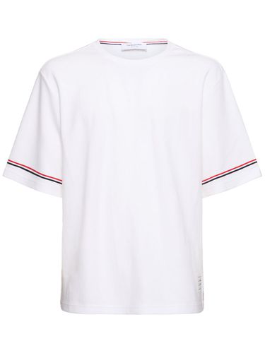 T-shirt De Rugby En Coton À Manches Courtes - THOM BROWNE - Modalova