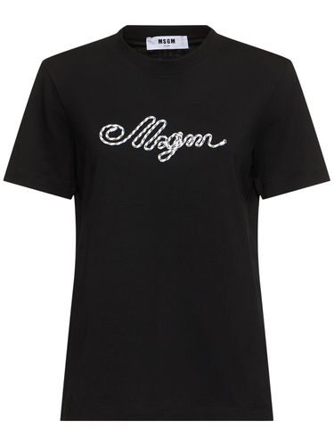 T-shirt En Jersey - MSGM - Modalova