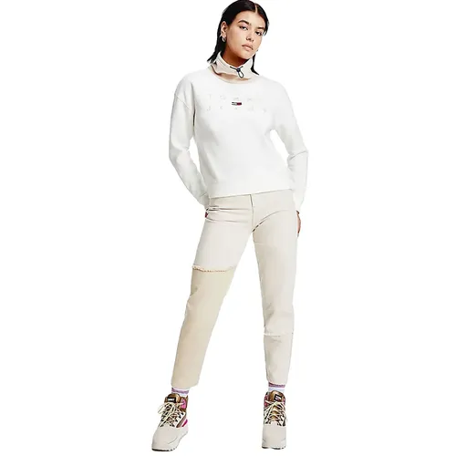 Sweat Tommy Jeans Boxy Femme Blanc - Tommy Jeans - Modalova