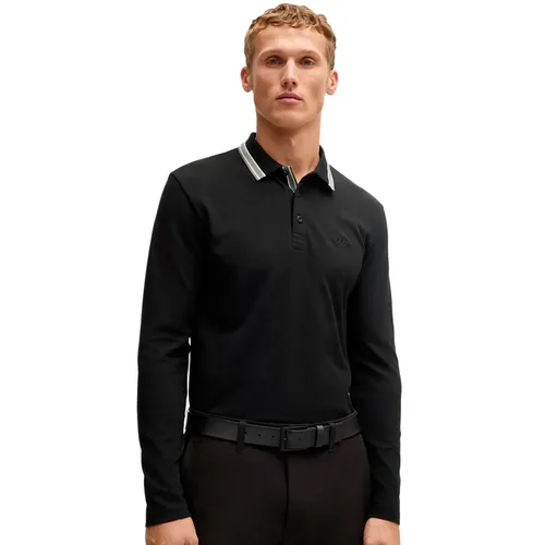 Polo Boss Pleats LS Homme Noir - Boss - Modalova