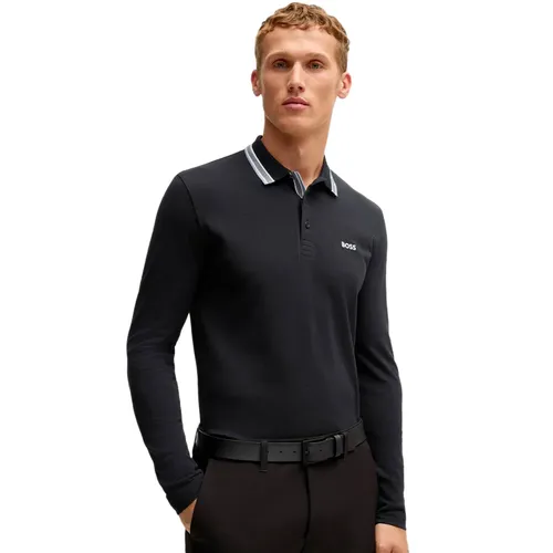 Polo Boss Pleats LS Homme Bleu - Boss - Modalova