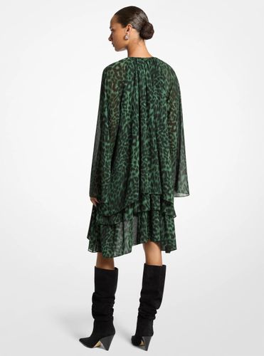MK Robe asymétrique à volants en georgette à motif léopard - Michael Kors - MICHAEL Michael Kors - Modalova