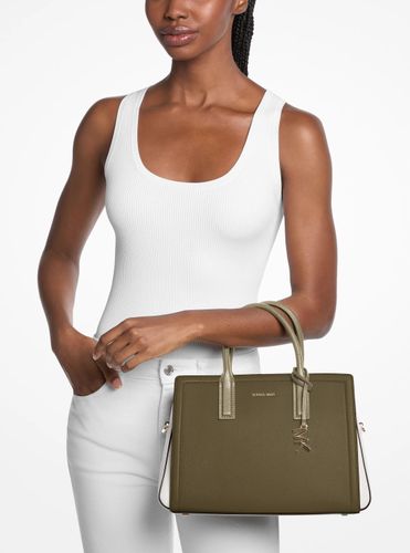 MK Sac Laila de taille moyenne en cuir grainé à couleurs contrastées - Michael Kors - MICHAEL Michael Kors - Modalova