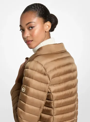 MK Doudoune longue repliable et matelassée en nylon à col en fausse fourrure - Michael Kors - MICHAEL Michael Kors - Modalova