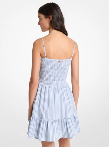 MK Robe smockée rayée en coton mélangé extensible - Michael Kors - MICHAEL Michael Kors - Modalova