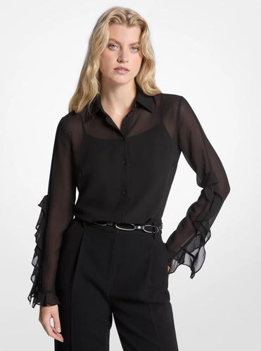 MK Chemisier à volants en georgette - Michael Kors - MICHAEL Michael Kors - Modalova