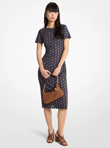 MK Robe mi-longue en néoprène à motif découpé au laser effet miroir - Michael Kors - MICHAEL Michael Kors - Modalova