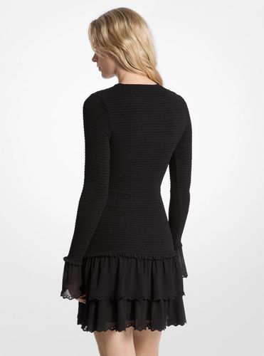 MK Mini-robe smockée en georgette à volants - Michael Kors - MICHAEL Michael Kors - Modalova