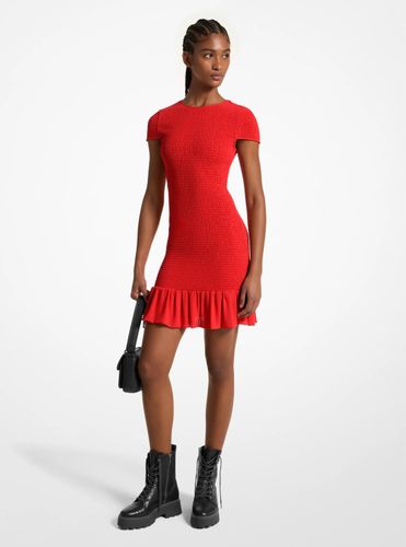 MK Mini-robe smockée en crêpe georgette - Michael Kors - MICHAEL Michael Kors - Modalova