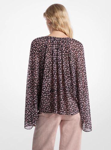 MK Chemisier fleuri en crêpe georgette à manches évasées - Michael Kors - MICHAEL Michael Kors - Modalova