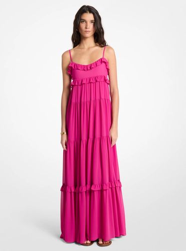 MK Robe longue à volants à plusieurs niveaux en georgette - Michael Kors - MICHAEL Michael Kors - Modalova