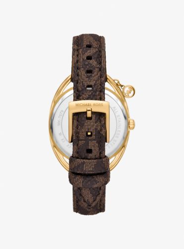 MK Mini-montre Leia dorée à logo Signature - Michael Kors - Modalova
