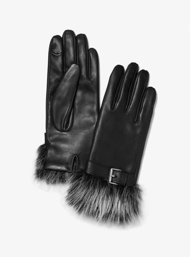 MK Gants en cuir à revers en fausse fourrure - Michael Kors - MICHAEL Michael Kors - Modalova