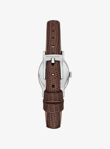 MK Petite montre Maude argentée en cuir effet lézard en relief - Michael Kors - Modalova