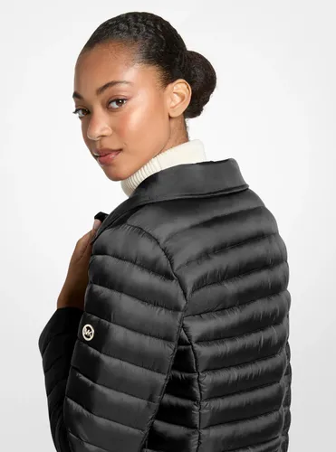 MK Doudoune longue repliable et matelassée en nylon à col en fausse fourrure - Michael Kors - MICHAEL Michael Kors - Modalova