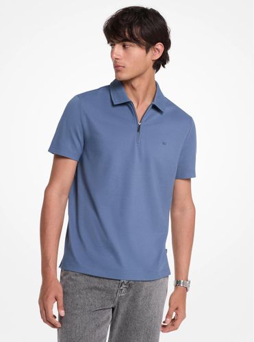 MK Polo zippé en piqué de coton mélangé - Michael Kors - Michael Kors Mens - Modalova