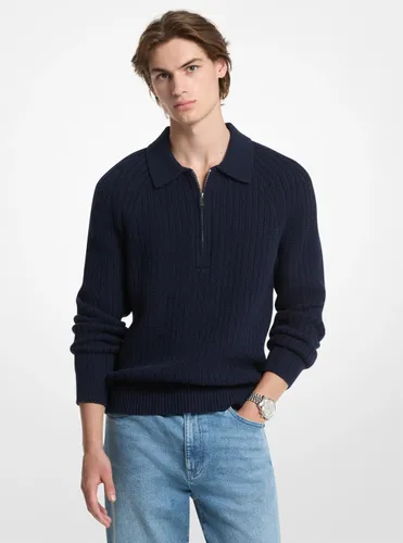 MK Pull à quart de zip en laine mélangée texturée - Michael Kors - Michael Kors Mens - Modalova