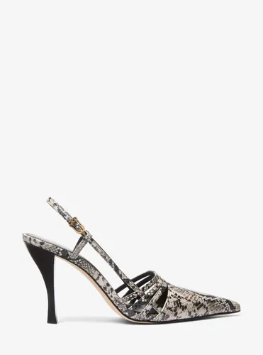 MK Escarpin Haisley en cuir effet serpent en relief avec bride arrière - Michael Kors - MICHAEL Michael Kors - Modalova