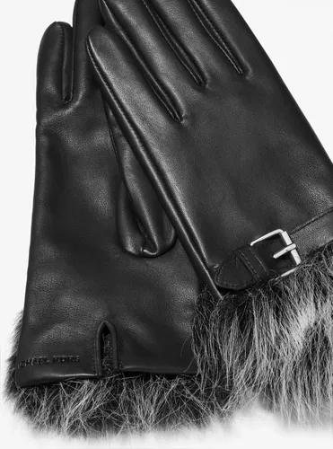 MK Gants en cuir à revers en fausse fourrure - Michael Kors - MICHAEL Michael Kors - Modalova