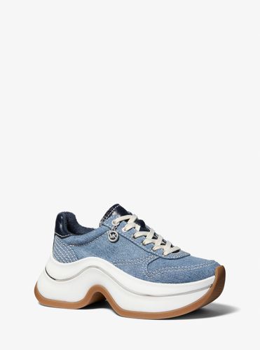 MK Basket Arla en denim et cuir - Michael Kors - MICHAEL Michael Kors - Modalova