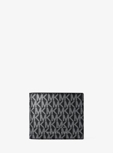 MK Portefeuille compact Hudson métallisé à logo emblématique avec porte-cartes - Michael Kors - Michael Kors Mens - Modalova