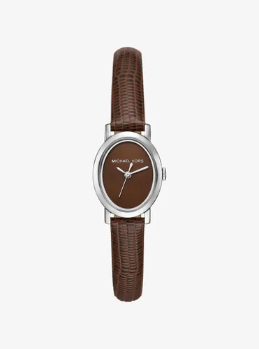 MK Petite montre Maude argentée en cuir effet lézard en relief - Michael Kors - Modalova