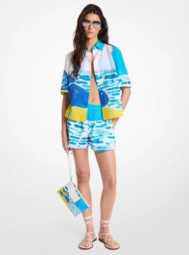 MK Short en linon de coton Michael Kors X Christina Zimpel - Michael Kors - MICHAEL Michael Kors - Modalova