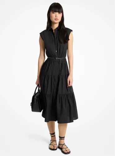 MK Robe chemise sans manches en popeline de coton avec ceinture - Michael Kors - MICHAEL Michael Kors - Modalova