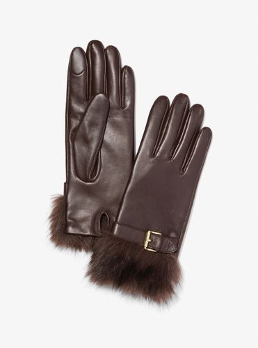 MK Gants en cuir à revers en fausse fourrure - Michael Kors - MICHAEL Michael Kors - Modalova