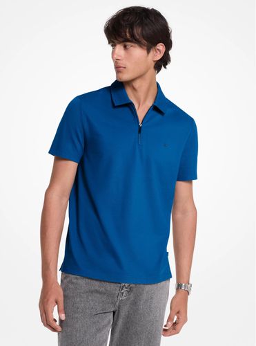 MK Polo zippé en piqué de coton mélangé - Michael Kors - Michael Kors Mens - Modalova