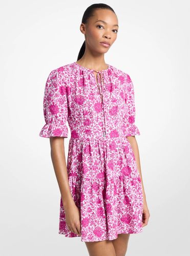 MK Mini-robe en mélange de lin à imprimé floral - Michael Kors - MICHAEL Michael Kors - Modalova