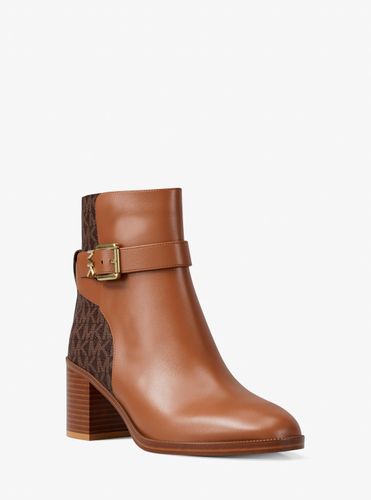 MK Bottine Rachel à talon épais en cuir et à logo Signature - Michael Kors - MICHAEL Michael Kors - Modalova