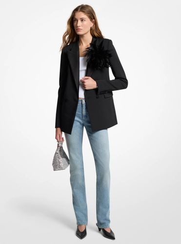 MK Blazer en crêpe extensible à plumes - Michael Kors - MICHAEL Michael Kors - Modalova