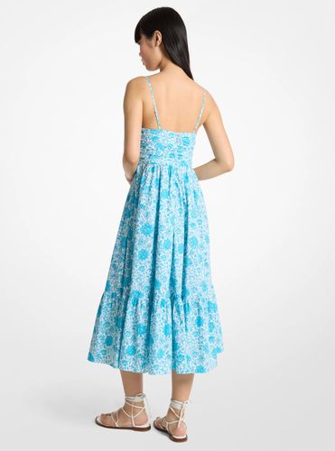 MK Robe mi-longue en popeline de coton à imprimé floral - Michael Kors - MICHAEL Michael Kors - Modalova